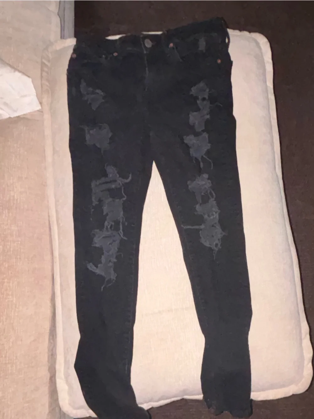 American Eagle Outfitters Black Slim Ripped Jeans